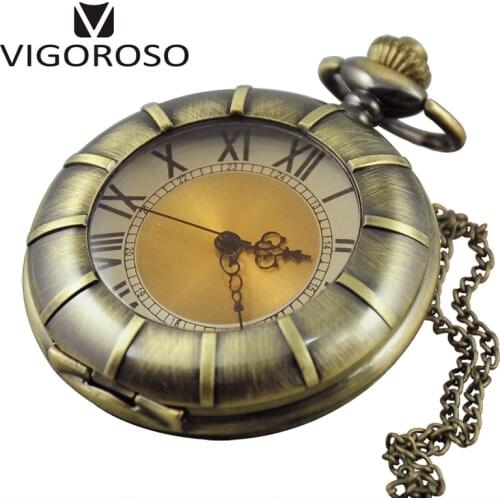 Roman Numerals Quartz Pocket Watch Vintage Antique Necklace Watches Classic Design Men Necklace Chain montre