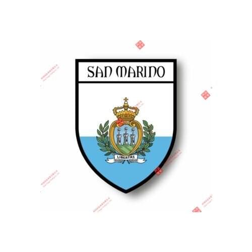 Hot Sell Personality Stickers Decal Souvenir Vinyl Car Shield City Flag World Crest San Marino Motorcycle Decals