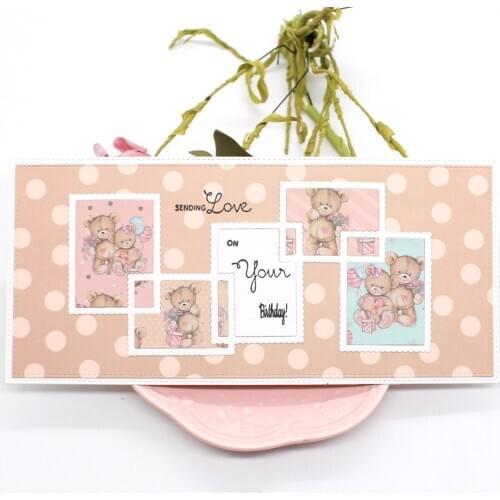 KSCRAFT Nested Scalloped Frames Slimline Background Metal Cutting Dies Stencils for Scrapbooking Decorative Embossing Paper Card