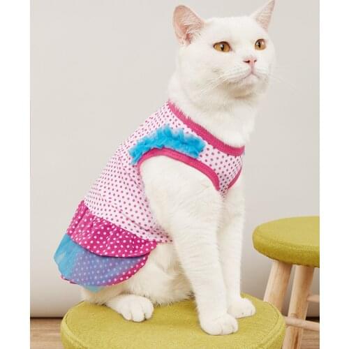 Cute polka dot tulle pet dog dress princess skirt petticoat pet clothes