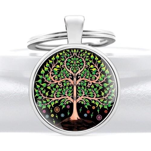 Fashion Bohemia Style tree of Life Bronze Pendant Key Chain Charm Women Jewelry Key Rings