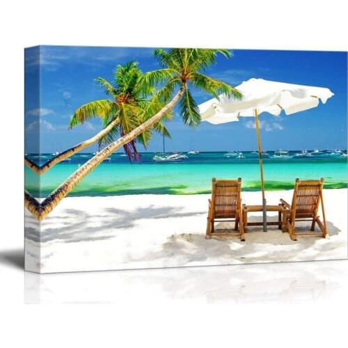 Modular Canvas Pictures Home Decor 1 Piece Tropical Vacation At The Beach Poster Prints Seascape Painting Living Room Wall Art