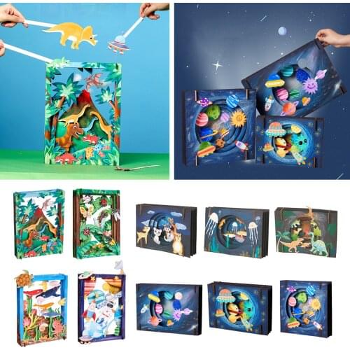 3D Coloring Handmade Craft Kits for Kids, Space and Sea Theme Assemble Art Painting Accessories-Interactive Educational Toys