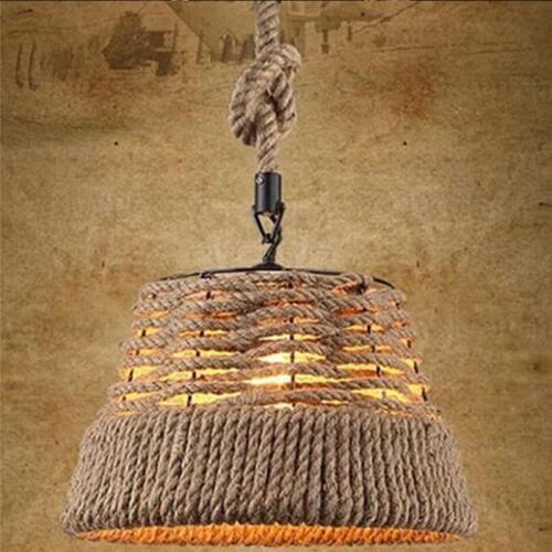New Arrival Creative Retro Countryside Hemp Rope Pendant Lights 31-40w Vintage Lamp Incandescent Edison Bulbs Loft Casquillo E27