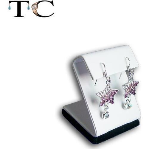 Wholesale promotion Jewelry display small earring easel white with black base Earrings Holder