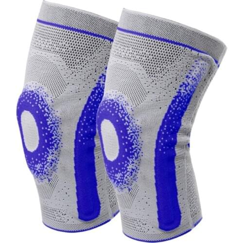 Knee Support Knee Brace Spring Pads Hip Bone Silicone Protection Compression Strap Support Sports Safety Knee Pad