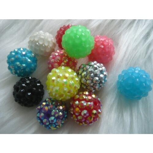 Drop Shipping(100pcs/lot) 10MM Wholesales Price Neon Fluorescence Mixed Colorful Chunky Rhinestone Ball shabala DIY Beads