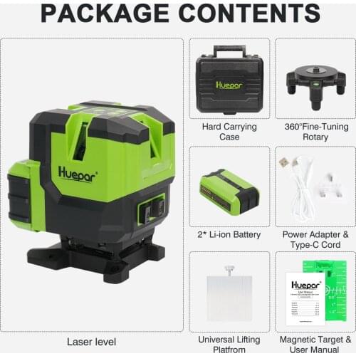 High Accuracy Pro Laser Level LS21G 2V1H（360° OSRAM Cross Line Self-leveling Laser Level