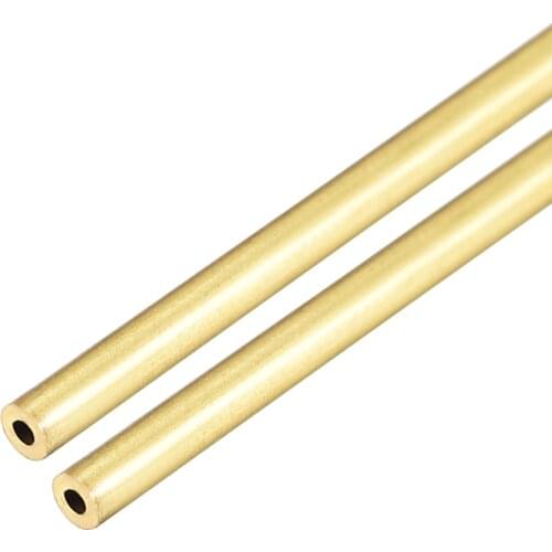 Uxcell Brass Round Tube 300mm Length 2mm OD 0.5mm Wall Thickness Seamless Straight Pipe Tubing 2 Pcs