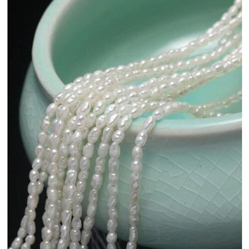 Jewelry Good quality natural fresh water pearl millet shape 2-2.5mm small rice bead scattered beads manual DIY jewelry mat