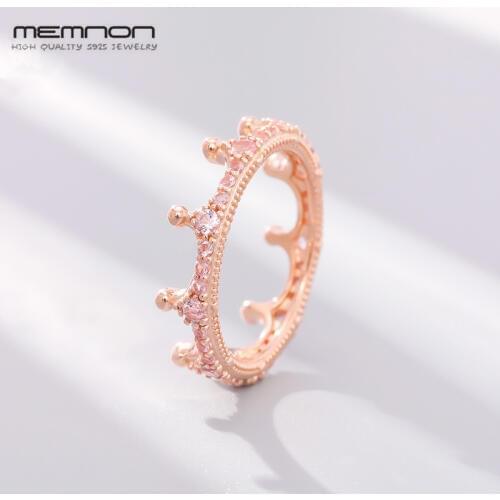 Memnon jewelry NEW 100% 925 silver Rings Enchanted Crown Ring rose rings for women anillos wedding bands Female pop Jewellery