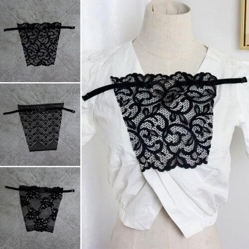 Women Quick Easy Clip-on Lace Mock Camisole Bra Insert Wrapped Chest Overlay Modesty Panel