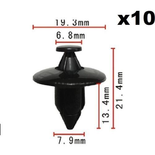 10pcs Nylon Fastener Rivet Push-Type Retainer Clip For Honda Altima / Axxess / Frontier / Maxima / Murano 63848-01G00
