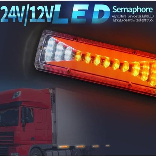 2PCS 12V 24V Dynamic LED Car Truck Tail Light Turn Signal Rear Brake Lights Reverse Signal Lamp For Trailer Lorry Bus Campers