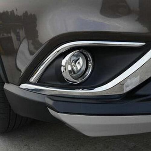2pcs Car ABS CHROME Front FOG LIGHT LAMP COVER TRIM for Outlander 2015 2016
