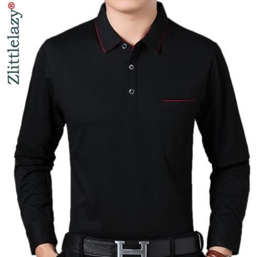 2020 Brand Casual Solid Fitness Long Sleeve Polo Shirt Men Poloshirt Jersey Pocket Mens Polos Tee Shirts Dress Fashions 90355