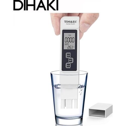 3 in 1 TDS EC Temperature Meter Digital Water Tester 0-9990 ppm Water Test Pen Water Quality Detector For Purity Filter Hydropon