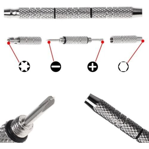 4 in 1 Screwdriver Watch Glasses Repair Tools Aluminum Steel Portable Mini Kits