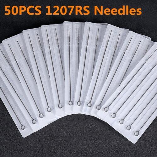 50PCS Professional Tattoo Needles 7RS Round Shaders Sterilize Tattoo Needles Medical Stainless Steel Material