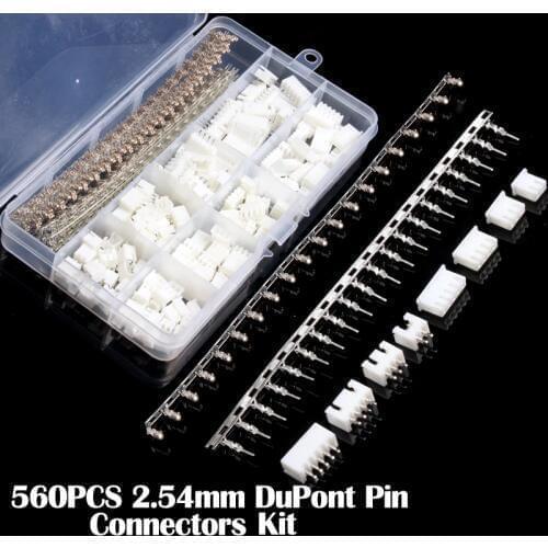 560Pcs Dupont Connector Jumper Wire Cable Pin Header Pin Housing and Male / Female Pin Head Terminal Adapter Plug Set