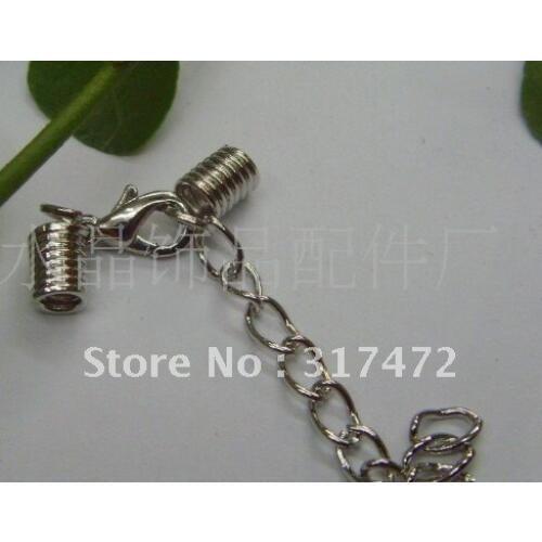 Freeshipping!! 200set/lot necklace /bracelet Clasps with end chain setting for 3mm leather cord