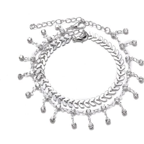 New Retro Beach Anklet Ocean Smooth Handmade Crystal Pendant Anklet bracelets for women for Female