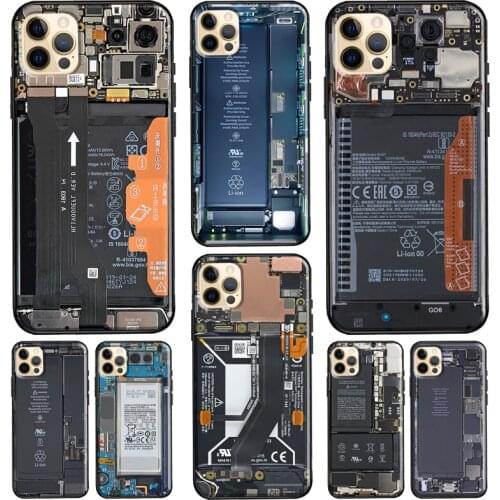 Motherboard Circuit Board Phone Case For iPhone 11 12 Pro Max 7 8 Plus X XR XS Max 5S SE 2020 12 Mini Back Cover