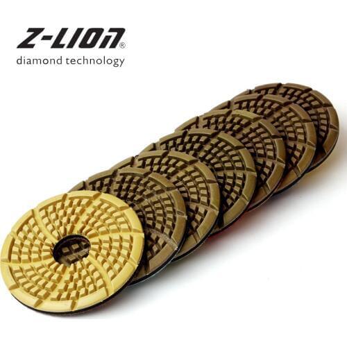 Z-LEAP 3" 7PCS Diamond Polishing Pad Kit Professional Concrete Floor Sanding Disc Wet Use Stone Abrasive Wheel For Angle Grinder