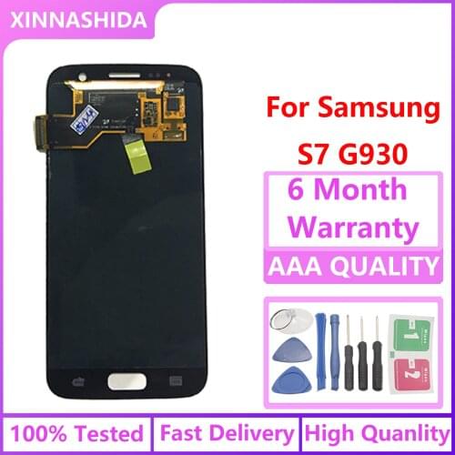 For Samsung Galaxy S7 G930A G930F SM-G930F LCD Display AMOLED 100% Working For Samsung G930 LCD Touch Screen Digitizer