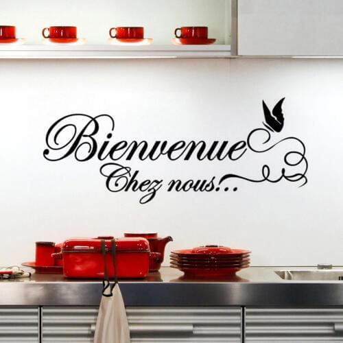 Welcome Home Art Stickers Restaurant Kitchen Bar Removable Vinyl Wall Stickers DIY Home Decor Waterproof Wallpaper JG1524
