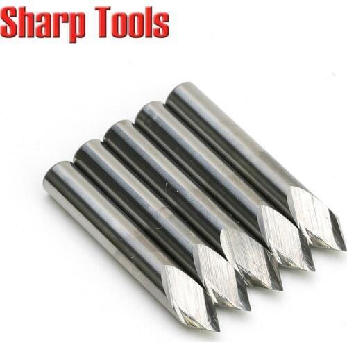 6mm 60 Degree 1 Flute End Milling Cutter PCB CNC Router V Bit Engraving Tools Solid Carbide Endmill for Aluminium Steel Metal