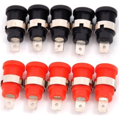 Hot! 10Pcs 4mm Banana Female Jack Socket Panel Mount Binding Post Connectors High Quality 2 Colors