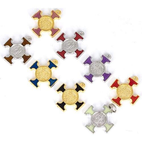 Classics 10pcs Colorful Enamel Zinc Alloy Pendant Charm Religious Classic Necklace Pendant DLY Accessories DIY Jewelry Crafts