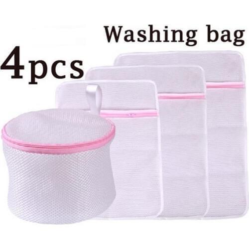 4pcs Laundry bag set for clothes lingerie wash wear Protect Clothes Wear And Tear, Nylon Net bra underware washing protect bag