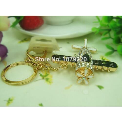 Fighter Plane Creative Keyring Rings Fashion Jewelry Bag Keychain Crystal Rhinestone Charm Pendant Key Chain Gift Moda 2015