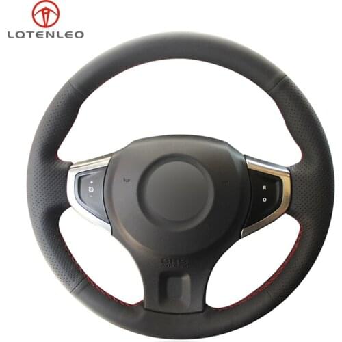 LQTENLEO Black Genuine Leather Hand Sew Car Steering Wheel Cover For Renault Koleos 2009-2014 Samsung QM5