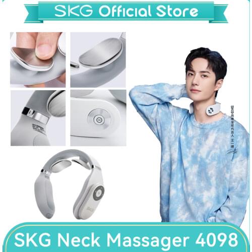 SKG Neck Massager Remote Control Hot Compress EMS Electric Pulse Smart Neck Massager Cervical Pain Relief electric Neck massager