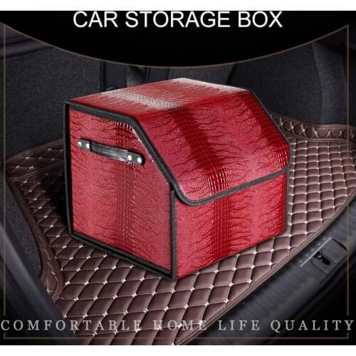 Fashion Crocodile Pattern Car Trunk Storage Box PU Leather Folding Organizer Box Automotive Stowing Tidying Bag