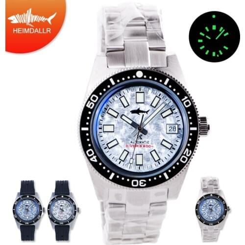 HEIMDALLR Mens Mechanical Watch Water Resistant Diving Watch Men Luminous Dial NH35A C3 Automatic Watch
