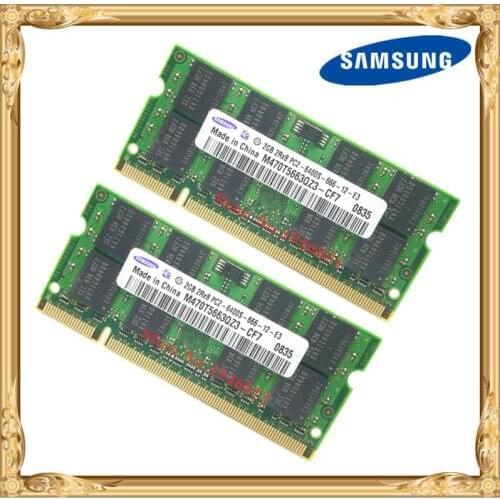 Samsung Laptop memory 4GB 2x2GB 800MHz PC2-6400 DDR2 Notebook RAM 4G 800 6400S 2G 200-pin SO-DIMM