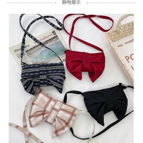 Little Girls Bowknot Purse Shoulder bag, Lovely Canvas Crossbody Bag Handbag Toddler Novelty Toy