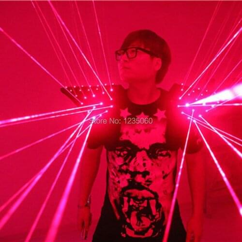 Halloween party Luminous Waistcoat,LED Vest Red Laser Suit, LED light up armor jacket Laser performance costume outerwear outfit