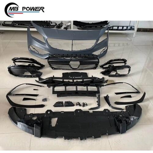 High quality CLA class w117 to CLA45 A style body kit with bumpers side skirt grille exhaust tips 2013-2020~ w117 car kits
