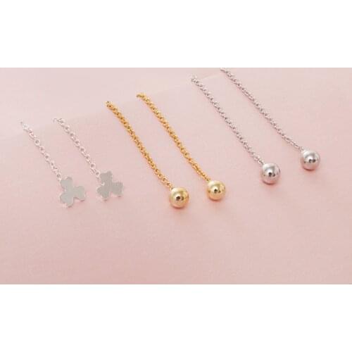 2020 New Love Gold Sliver Color Beads Ball Long Drop Earrings for Women Fashion Sterling Jewelry Brincos Bride Earrings