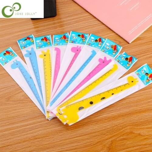 1PCS Cartoon Giraffe Ruler Student Plastic Ruler 15cm Cartoon Stationery School Supplies Drawing Tool WYW