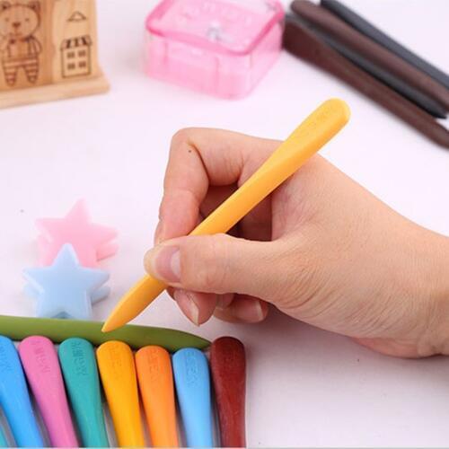 18/24/36 color Crayon Plastic Non-Toxic Color Pen Baby Finger Drawing Supplies Kindergarten Erase Educational Kid Drawing
