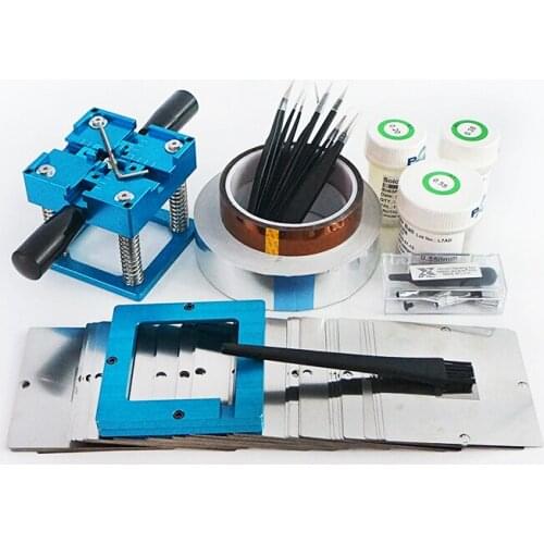 2021 Hot sale BGA reballing station with hand shank BGA tin fixture BGA reballing kit 90*90mm Universal Bga Stencil