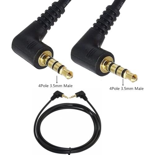 4Pole 3.5mm Audio Cable Male to Male 1/8"" TRRS Stereo Extension Cord for iPhone iPad iPod Android Handsets Smartphone Tablets