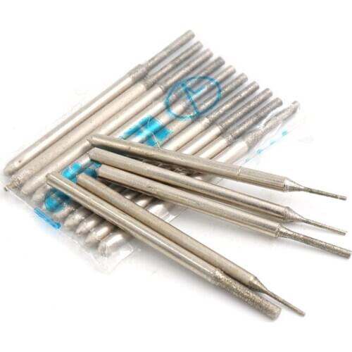 5/10/20PCS 0.4-1.8mm Diamond Tipper Drill Bit 3/32'' Shank for Glass Jewelry Stone Hole Saw
