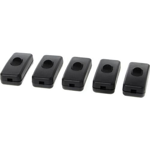 5 Pcs AC 250V/125V 2A Plastic ON/OFF Button In Line Cord Switch
